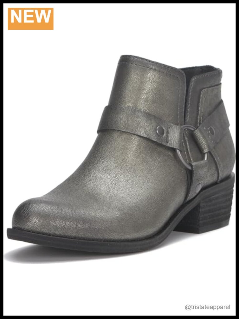 Lucky Brand Women's Ankle Boots Leather Block Heel Zip